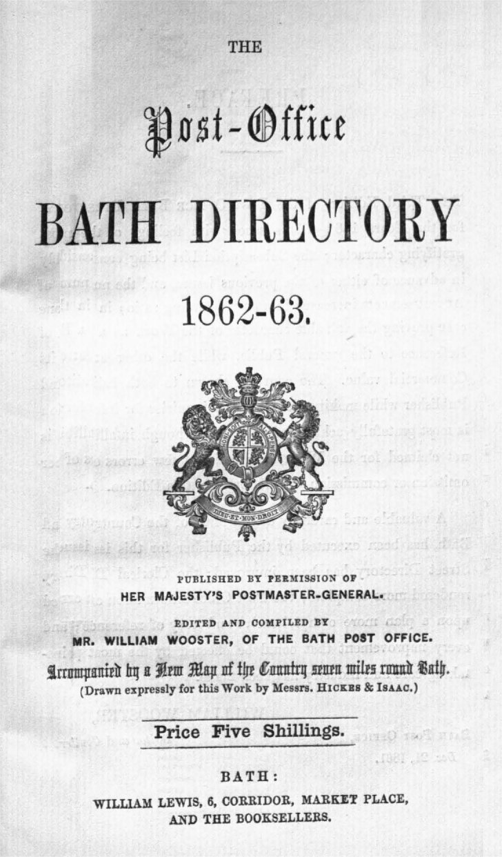 PO Bath Directory 1862-63